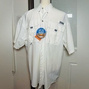 Columbia Classic White Button-Up Shirt